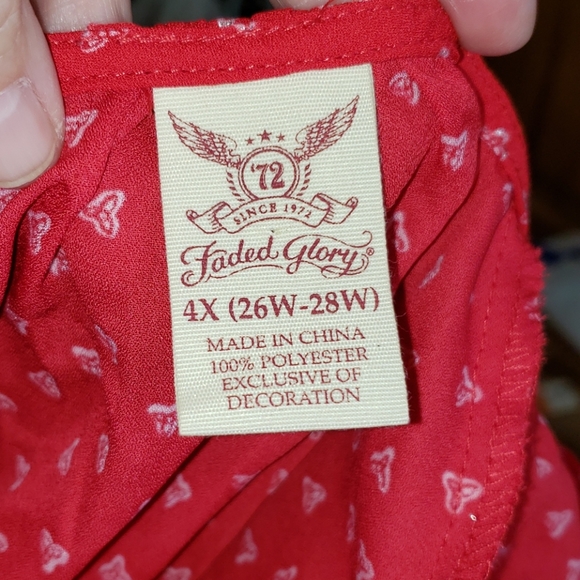 💕💥 NWOT Beautiful Faded Glory Bell Sleeve Flowy Blouse - Picture 5 of 9